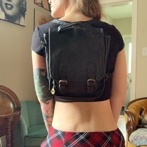 Convertible Mini-backpack and Crossbody purse with adjustable straps and clips.